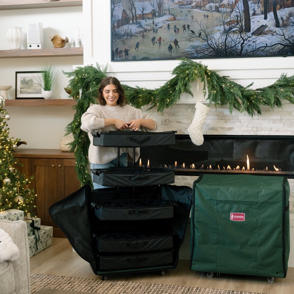Rolling Telescoping Ornament Storage [Einstellbar] - (Holds 120+ Ornamente)