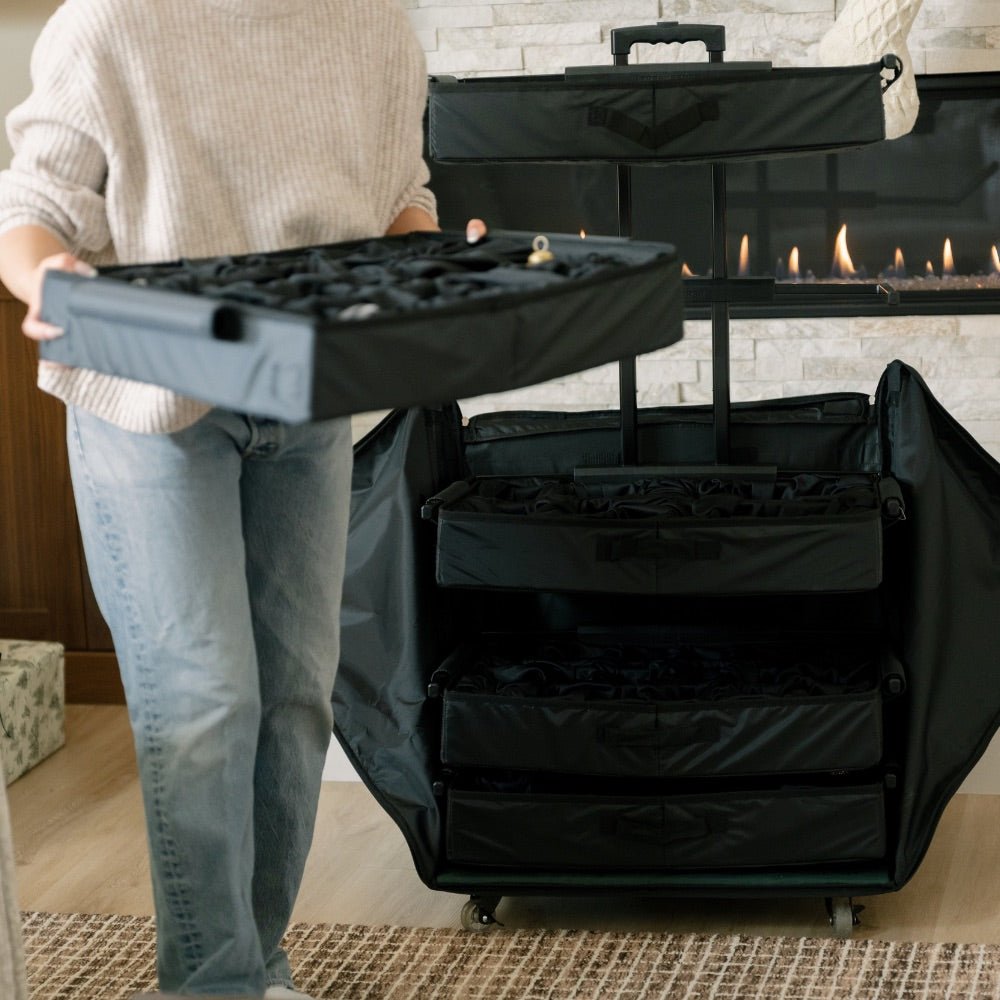 Rolling Telescoping Ornament Storage [Einstellbar] - (Holds 120+ Ornamente)
