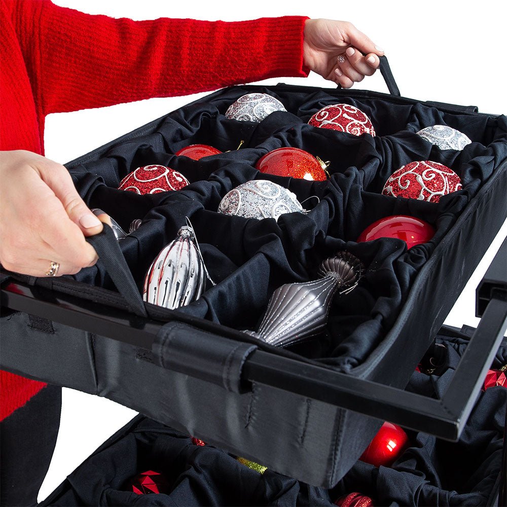 Rolling Telescoping Ornament Storage [Einstellbar] - (Holds 120+ Ornamente)