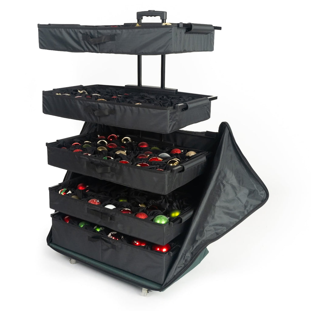Rolling Telescoping Ornament Storage [Einstellbar] - (Holds 120+ Ornamente)