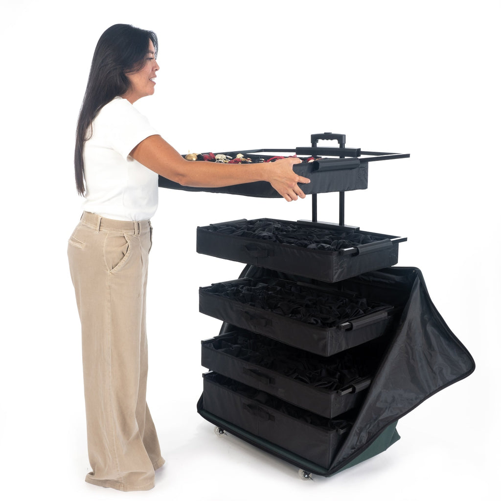 Rolling Telescoping Ornament Storage [Einstellbar] - (Holds 120+ Ornamente)