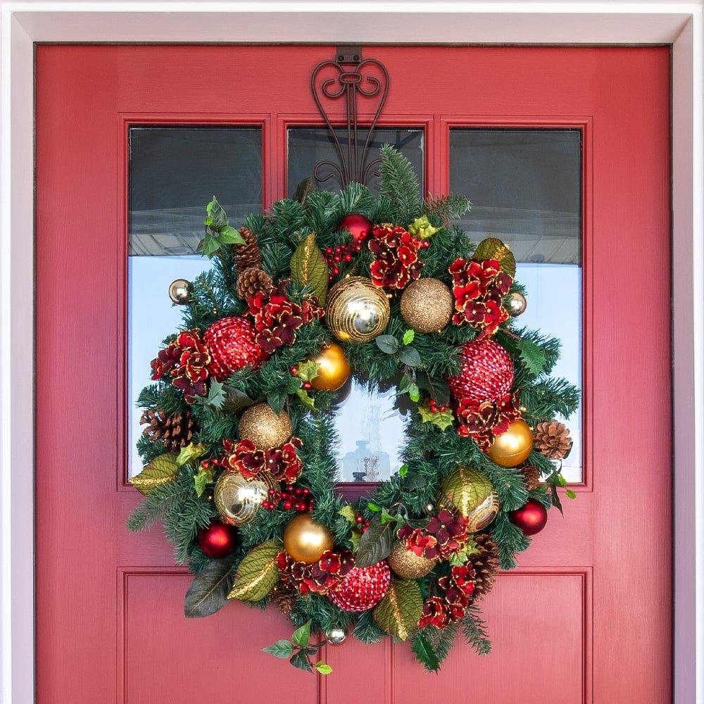 Scharlachroter Hydrangea Weihnachtskranz