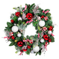 Nordischer Rot-Weißer Weihnachtskranz