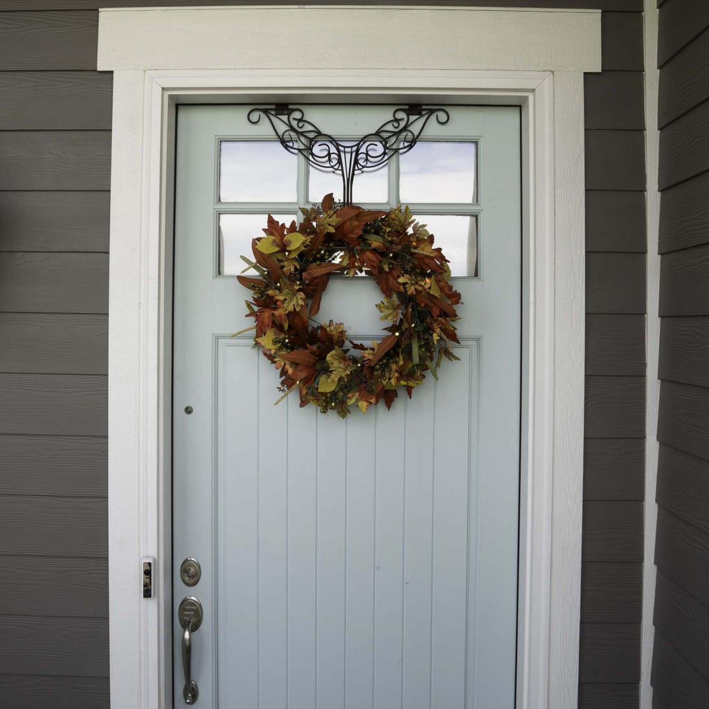 Fall Harvest Leaf Lighted Wreath (Blatt befeuerter Kranz)
