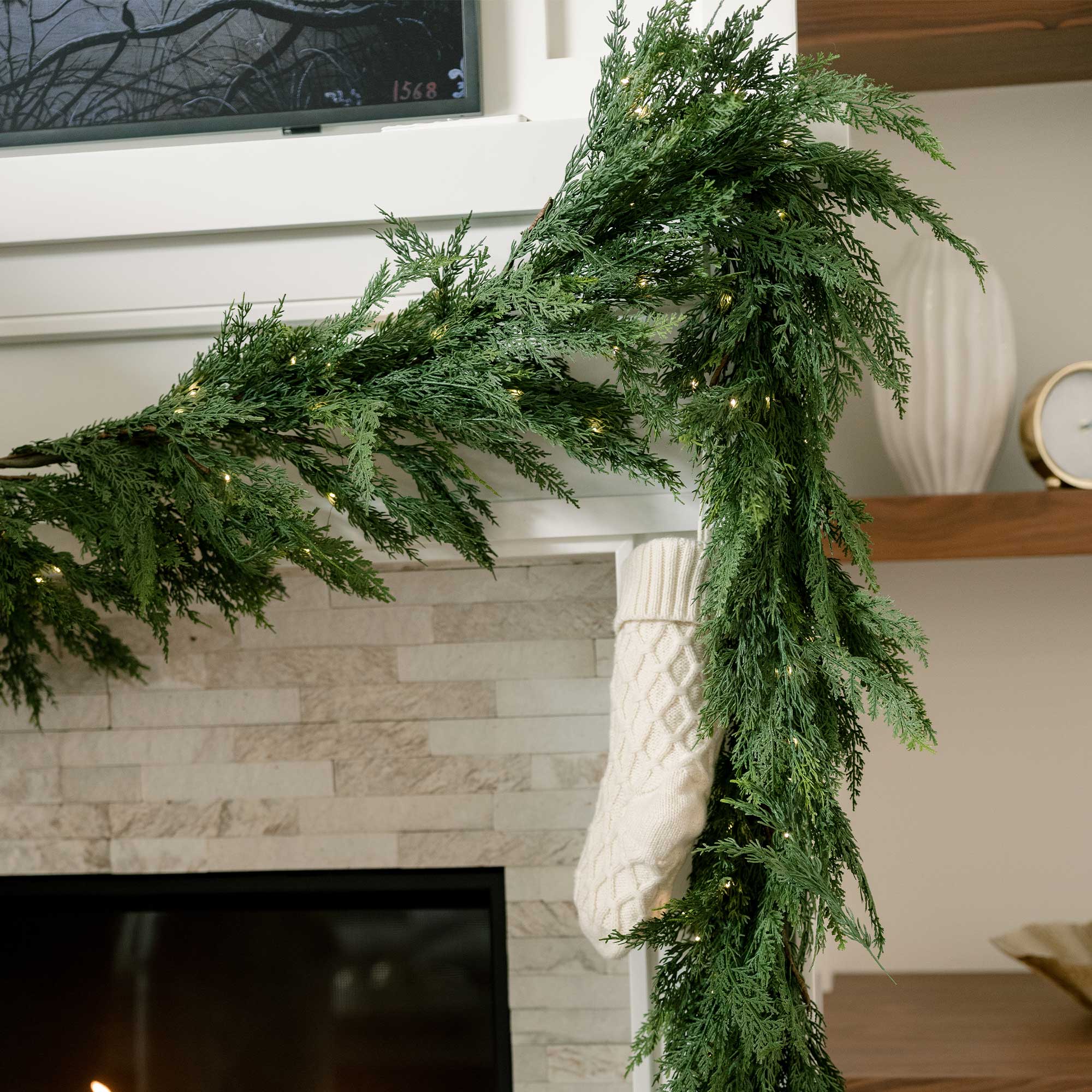 Cypress Pre-Lit LED Garland